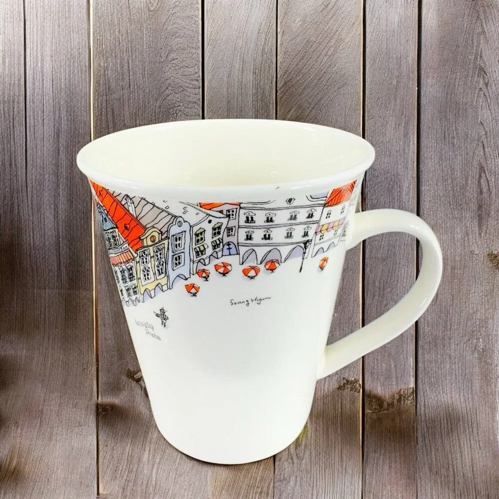 Europe‎ Sketch Rabbitstory Porcelain Coffee Mug Cup Korea Lovely Praha Mug Cup